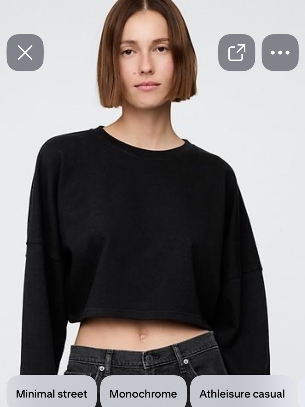 bp Black Boucle Textured Crewneck Sweater